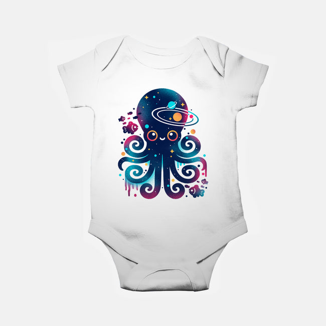 Space Octopus Galaxy-Baby-Basic-Onesie-NemiMakeit