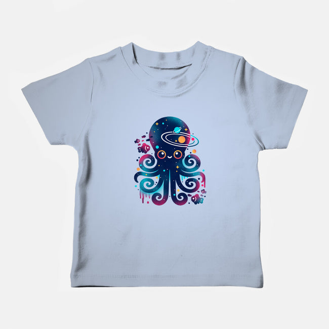 Space Octopus Galaxy-Baby-Basic-Tee-NemiMakeit