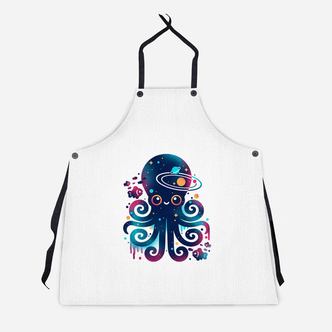 Space Octopus Galaxy-Unisex-Kitchen-Apron-NemiMakeit