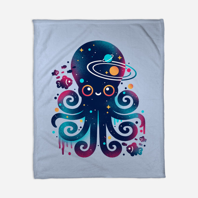 Space Octopus Galaxy-None-Fleece-Blanket-NemiMakeit