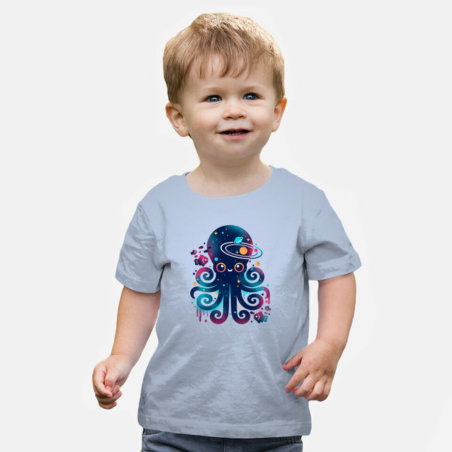 Space Octopus Galaxy-Baby-Basic-Tee-NemiMakeit