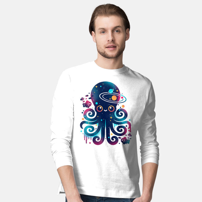 Space Octopus Galaxy-Mens-Long Sleeved-Tee-NemiMakeit