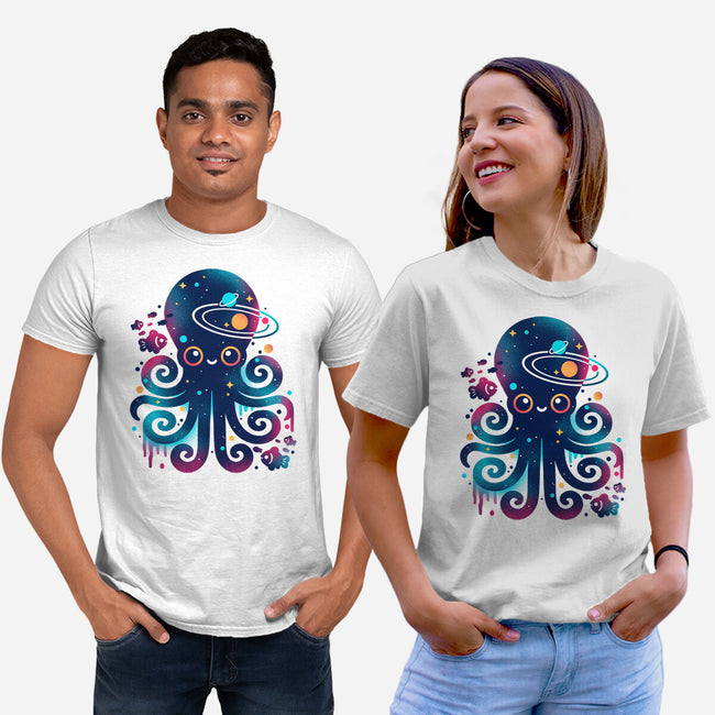 Space Octopus Galaxy-Unisex-Basic-Tee-NemiMakeit