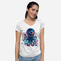 Space Octopus Galaxy-Womens-V-Neck-Tee-NemiMakeit