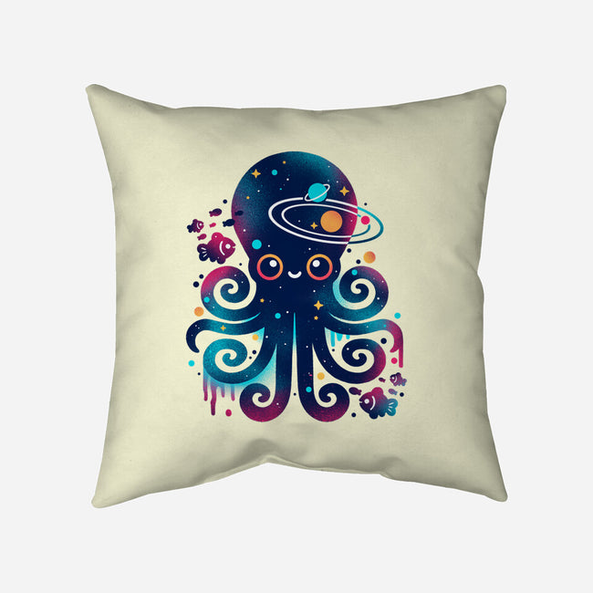 Space Octopus Galaxy-None-Removable Cover w Insert-Throw Pillow-NemiMakeit