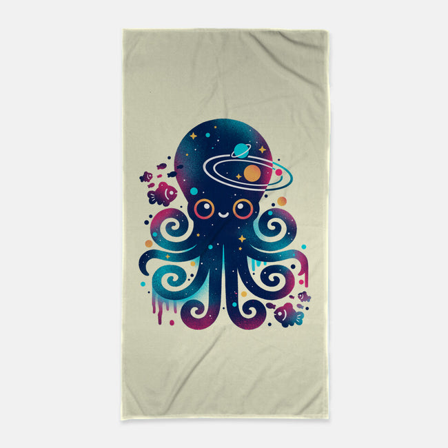 Space Octopus Galaxy-None-Beach-Towel-NemiMakeit