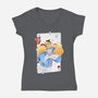 Wonderland Card-Womens-V-Neck-Tee-Rayuzu