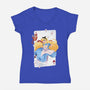 Wonderland Card-Womens-V-Neck-Tee-Rayuzu