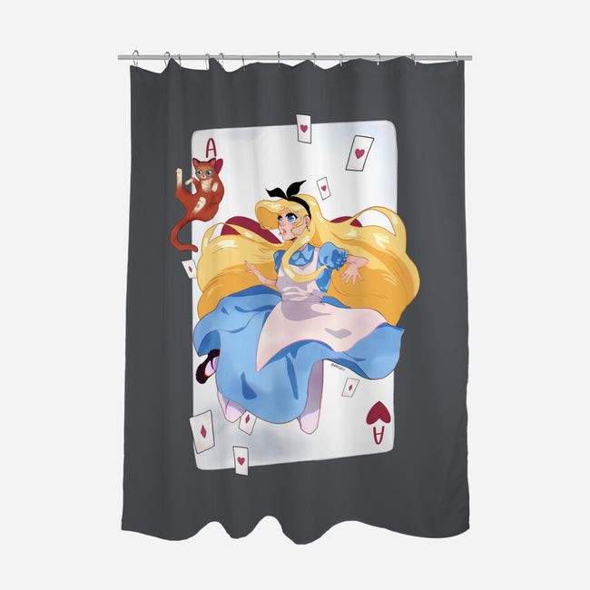 Wonderland Card-None-Polyester-Shower Curtain-Rayuzu