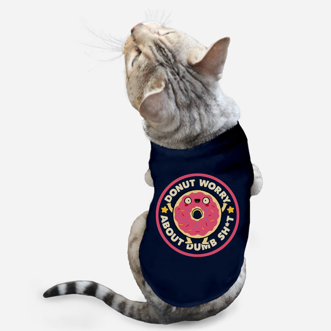 Donut Worry About Dumb Shit-Cat-Basic-Pet Tank-tobefonseca