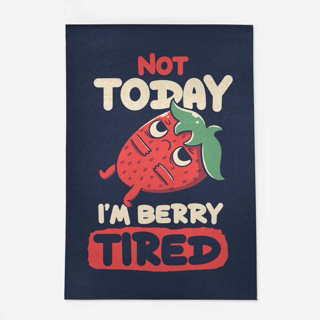 Berry Tired Funny Strawberry-None-Outdoor-Rug-tobefonseca