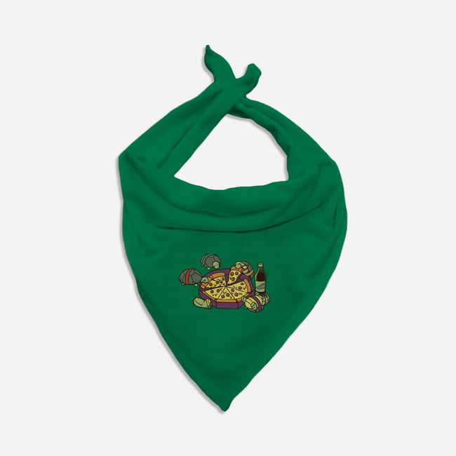 Teenage Turtle Pizza Lover-Cat-Bandana-Pet Collar-tobefonseca