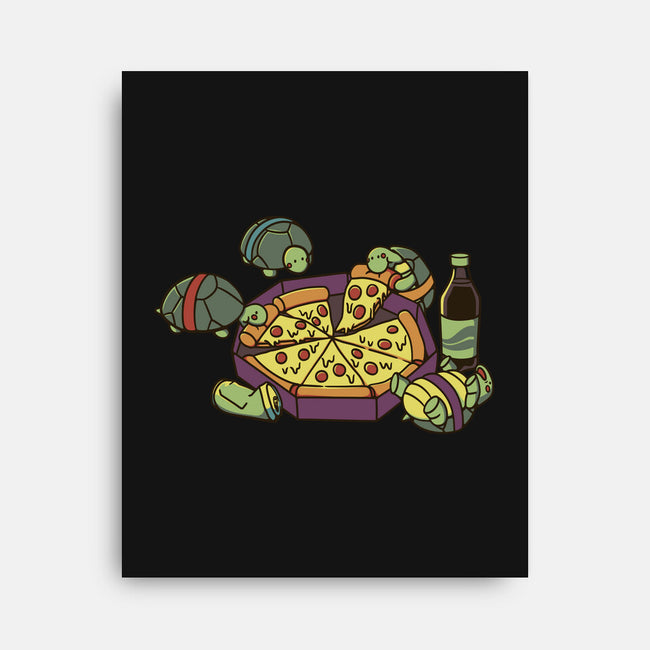 Teenage Turtle Pizza Lover-None-Stretched-Canvas-tobefonseca