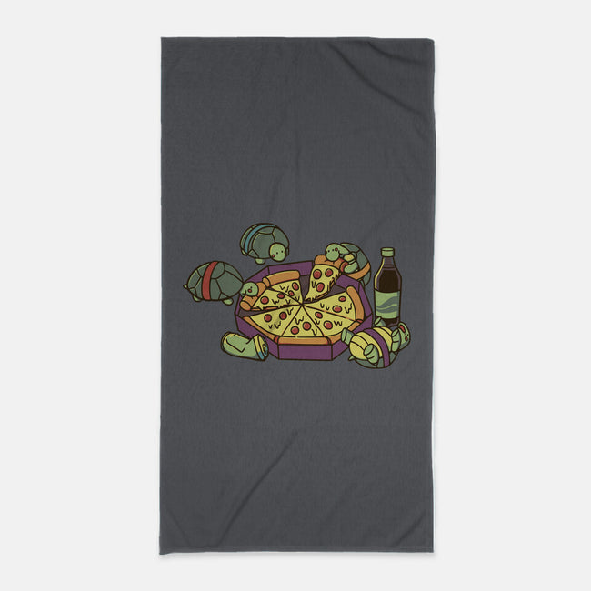 Teenage Turtle Pizza Lover-None-Beach-Towel-tobefonseca