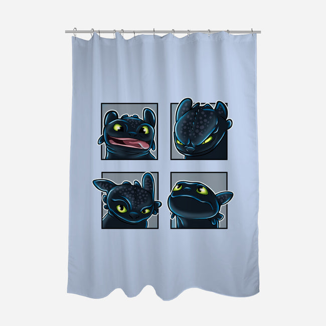 Dragon Emotions-None-Polyester-Shower Curtain-nickzzarto
