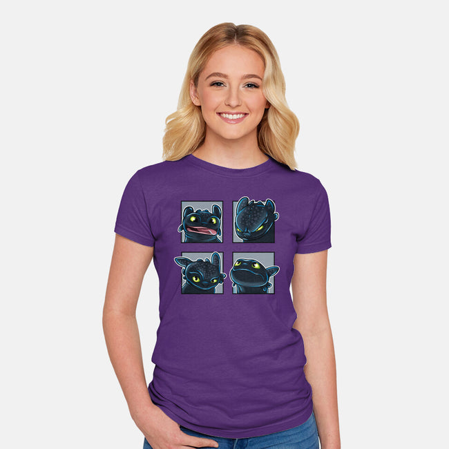 Dragon Emotions-Womens-Fitted-Tee-nickzzarto