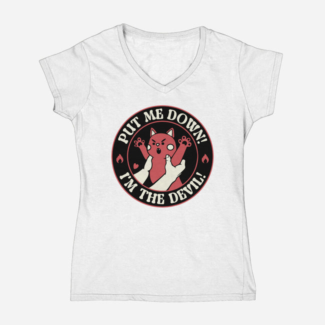 Put Me Down-Womens-V-Neck-Tee-tobefonseca