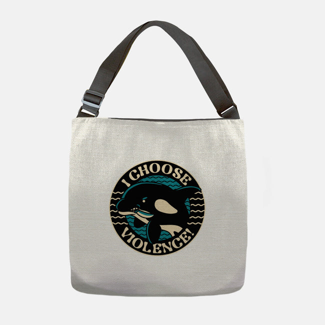 Orca I Choose Violence Seal-None-Adjustable Tote-Bag-tobefonseca