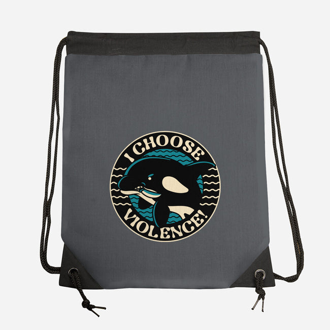 Orca I Choose Violence Seal-None-Drawstring-Bag-tobefonseca