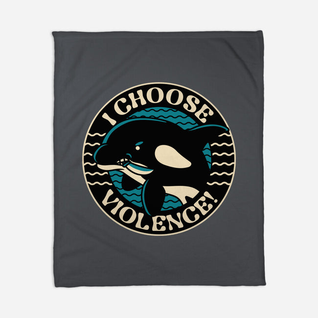 Orca I Choose Violence Seal-None-Fleece-Blanket-tobefonseca