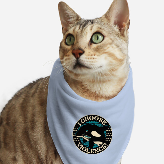 Orca I Choose Violence Seal-Cat-Bandana-Pet Collar-tobefonseca