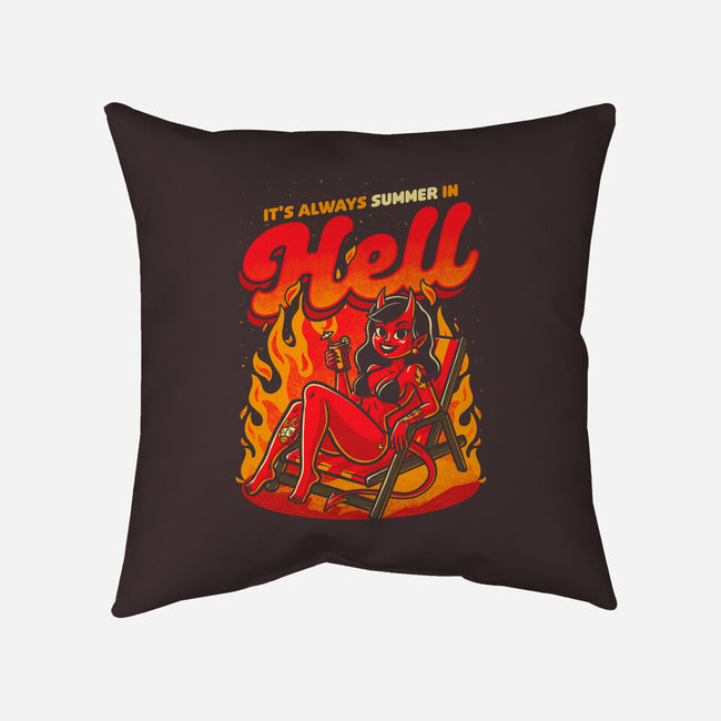 Summer Pinup Devil-None-Removable Cover-Throw Pillow-Studio Mootant