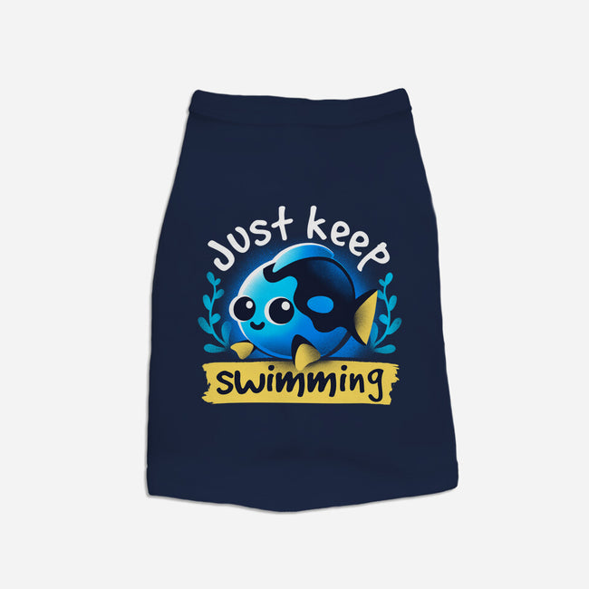 Cute Just Keep Swimming-Cat-Basic-Pet Tank-NemiMakeit