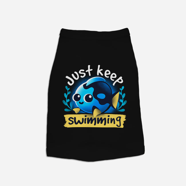 Cute Just Keep Swimming-Dog-Basic-Pet Tank-NemiMakeit