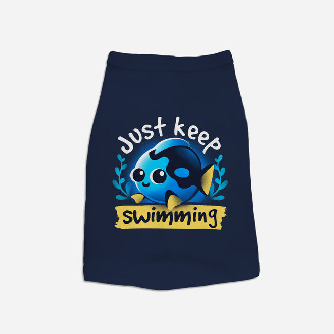 Cute Just Keep Swimming-Dog-Basic-Pet Tank-NemiMakeit