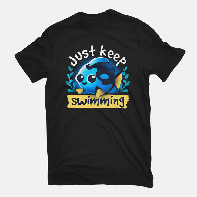 Cute Just Keep Swimming-Womens-Fitted-Tee-NemiMakeit