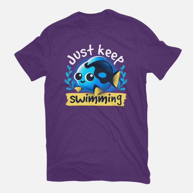 Cute Just Keep Swimming-Mens-Basic-Tee-NemiMakeit