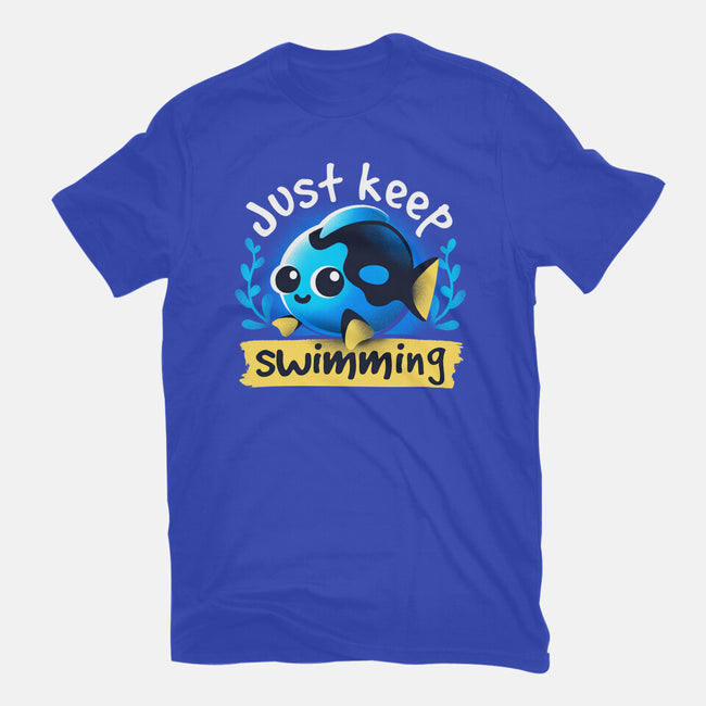 Cute Just Keep Swimming-Womens-Fitted-Tee-NemiMakeit