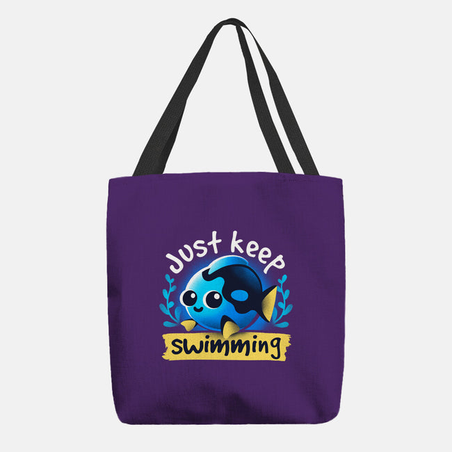 Cute Just Keep Swimming-None-Basic Tote-Bag-NemiMakeit