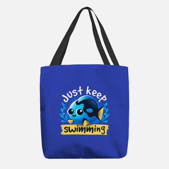 Cute Just Keep Swimming-None-Basic Tote-Bag-NemiMakeit