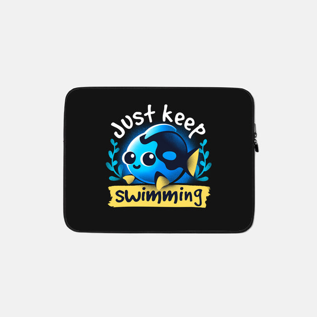 Cute Just Keep Swimming-None-Zippered-Laptop Sleeve-NemiMakeit