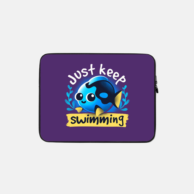 Cute Just Keep Swimming-None-Zippered-Laptop Sleeve-NemiMakeit