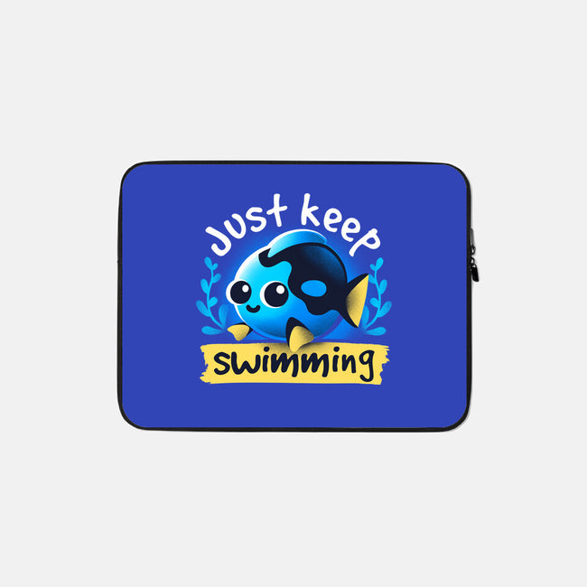 Cute Just Keep Swimming-None-Zippered-Laptop Sleeve-NemiMakeit