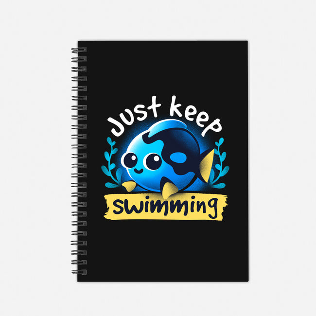 Cute Just Keep Swimming-None-Dot Grid-Notebook-NemiMakeit