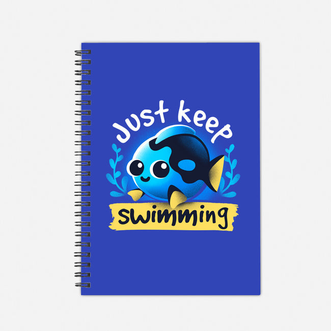 Cute Just Keep Swimming-None-Dot Grid-Notebook-NemiMakeit