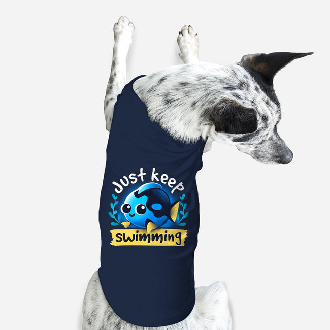 Cute Just Keep Swimming-Dog-Basic-Pet Tank-NemiMakeit