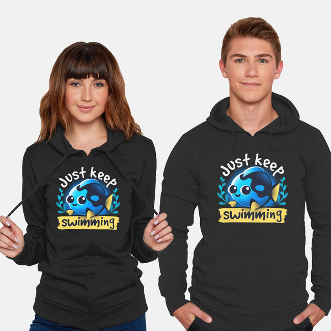 Cute Just Keep Swimming-Unisex-Pullover-Sweatshirt-NemiMakeit