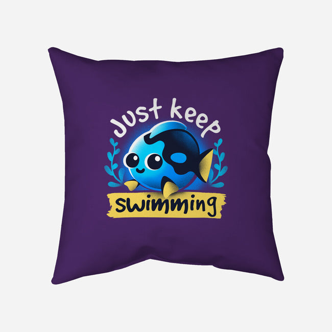Cute Just Keep Swimming-None-Removable Cover-Throw Pillow-NemiMakeit