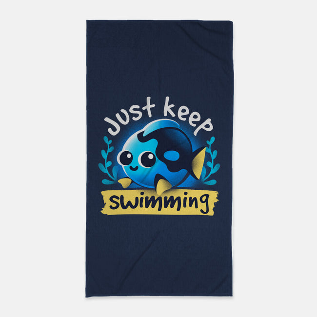 Cute Just Keep Swimming-None-Beach-Towel-NemiMakeit