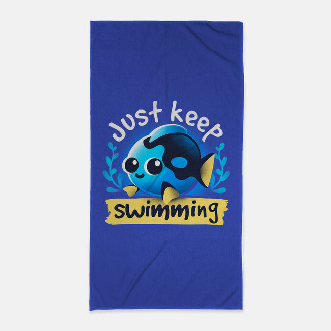 Cute Just Keep Swimming-None-Beach-Towel-NemiMakeit