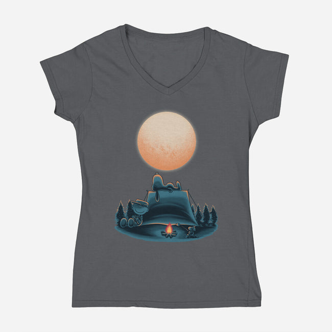 Happiness Is Camping-Womens-V-Neck-Tee-rmatix