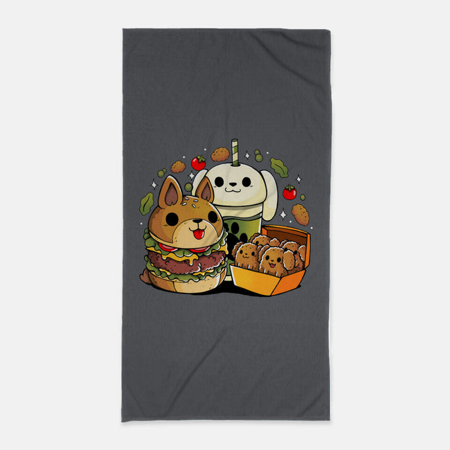 Dog Menu-None-Beach-Towel-Vallina84