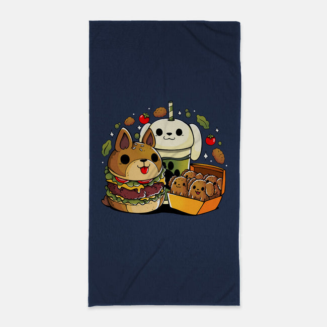 Dog Menu-None-Beach-Towel-Vallina84