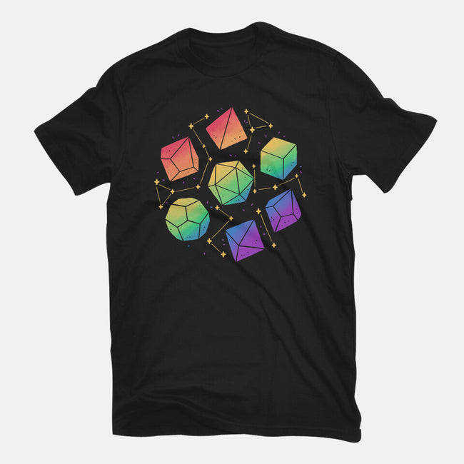 Rainbow Galaxy DND Dice-Unisex-Basic-Tee-xMorfina