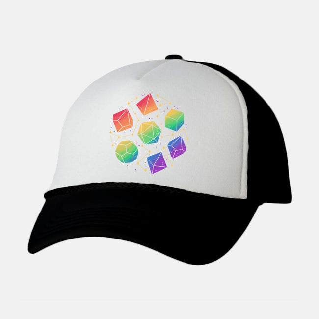 Rainbow Galaxy DND Dice-Unisex-Trucker-Hat-xMorfina