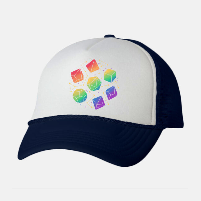 Rainbow Galaxy DND Dice-Unisex-Trucker-Hat-xMorfina